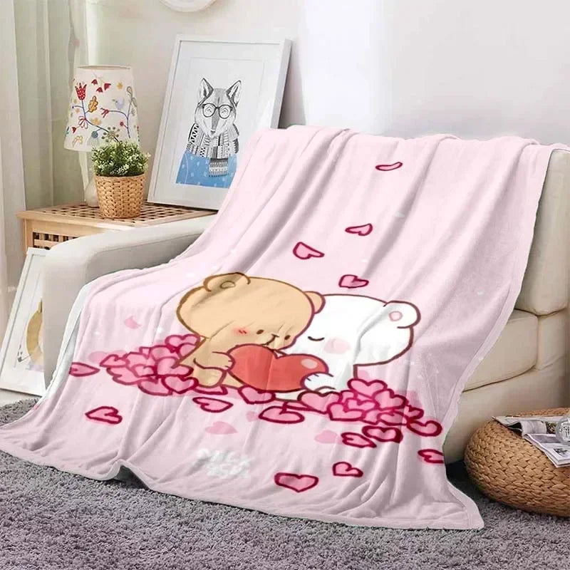 3D Printed Baby Blanket Bubu and Dudu Series Cartoon Print Flannel Babes Carpet  Cozy Comfortable Home Travel Bed Blankets