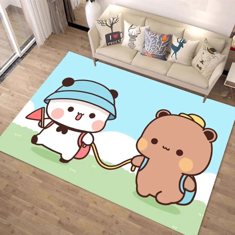 artoon Bubu Dudu Floor Carpet Graphic Printed Flannel Doormats for Bathroom Kitchen Entrance Mats Home Decoration
