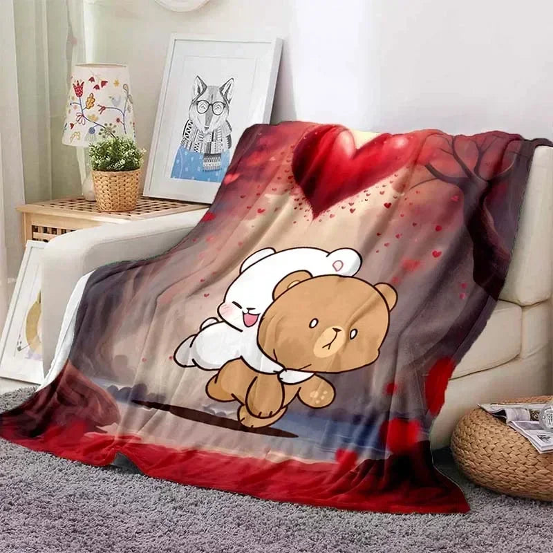 3D Printed Baby Blanket Bubu and Dudu Series Cartoon Print Flannel Babes Carpet  Cozy Comfortable Home Travel Bed Blankets