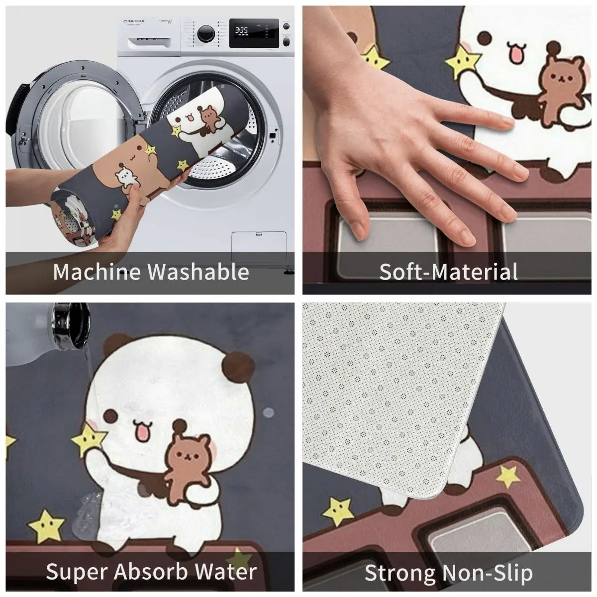 Bubu And Dudu Watching The Moon Togethe Anti-slip Doormat Floor Mat Carpet Rug for Kitchen Entrance Home Living room Footpad Mat