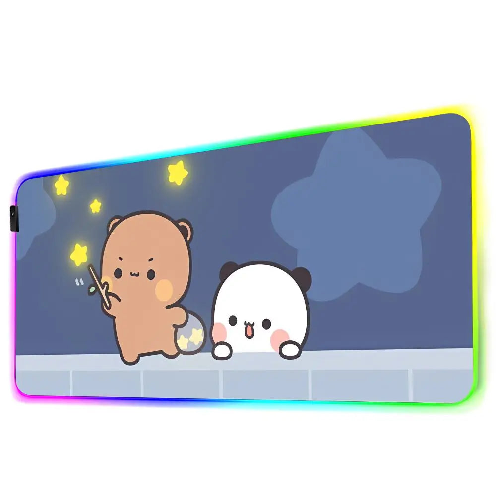 Bubu Dudu Mouse Pad Gamer Rgb Desk Mat Back Light Led Mousepad Setup Gaming Accessories Deskmat Big Mousepad Backlight