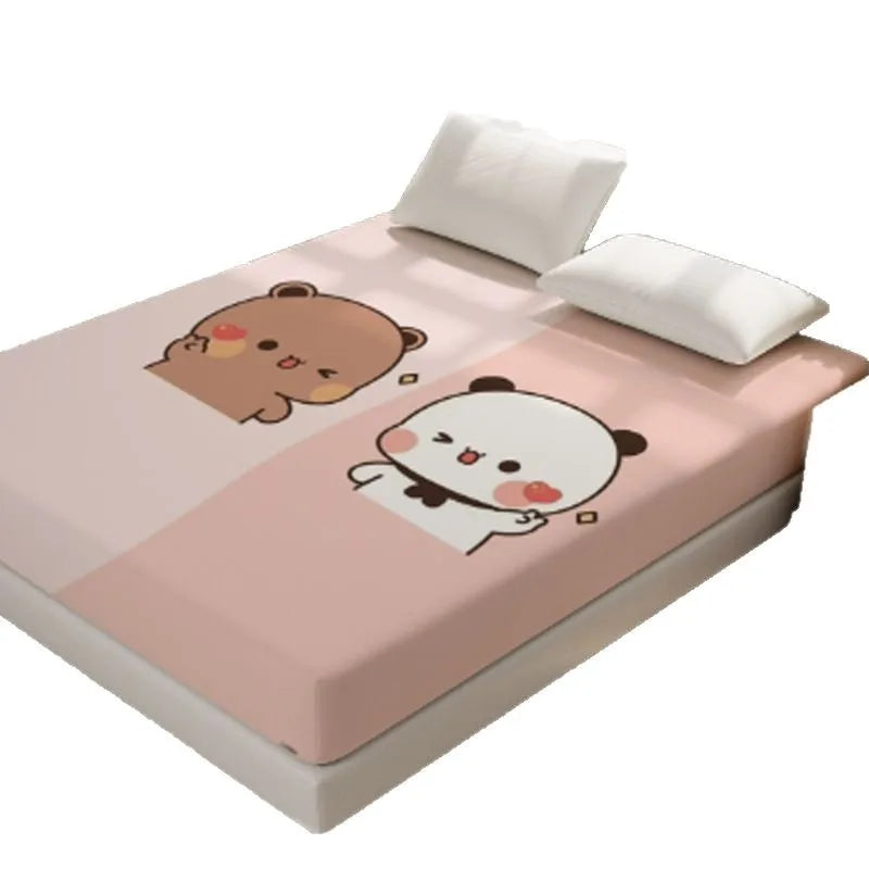3D Pattern BUBU Soft Bedding Fitted Sheet Deep Pocket 30cm Cartoon DuDu Fitted Sheets Fade Resistant multiple sizes