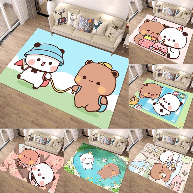 artoon Bubu Dudu Floor Carpet Graphic Printed Flannel Doormats for Bathroom Kitchen Entrance Mats Home Decoration