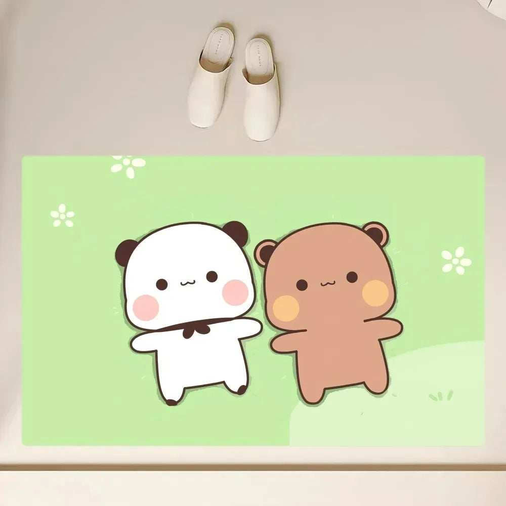 Cute Dudu Bubu Door Mat Non Slip Bathroom Bedroom Kitchen Entrance Doormat Polyester Living Room Carpet Entryway Rug Home Decor