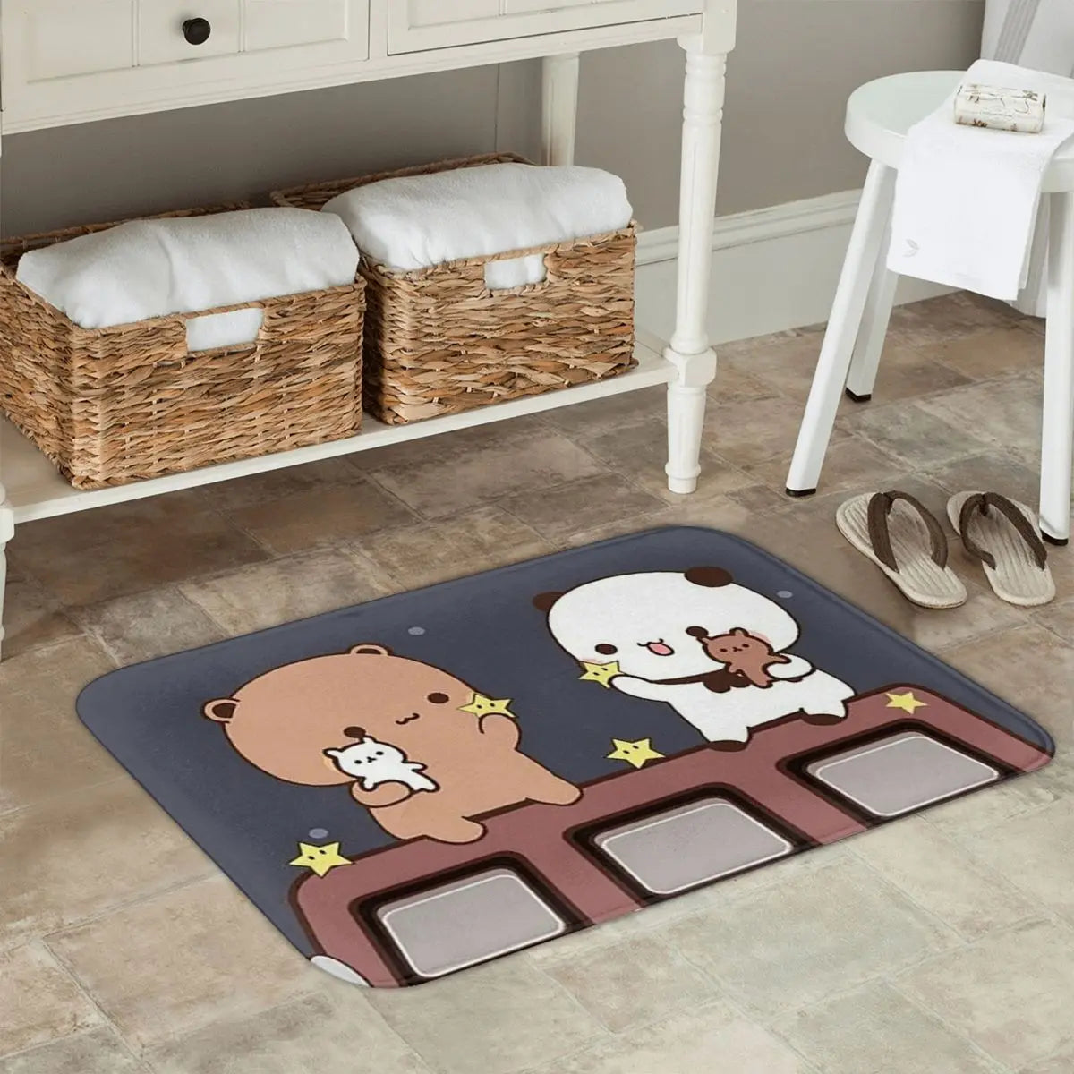 Bubu And Dudu Watching The Moon Togethe Anti-slip Doormat Floor Mat Carpet Rug for Kitchen Entrance Home Living room Footpad Mat