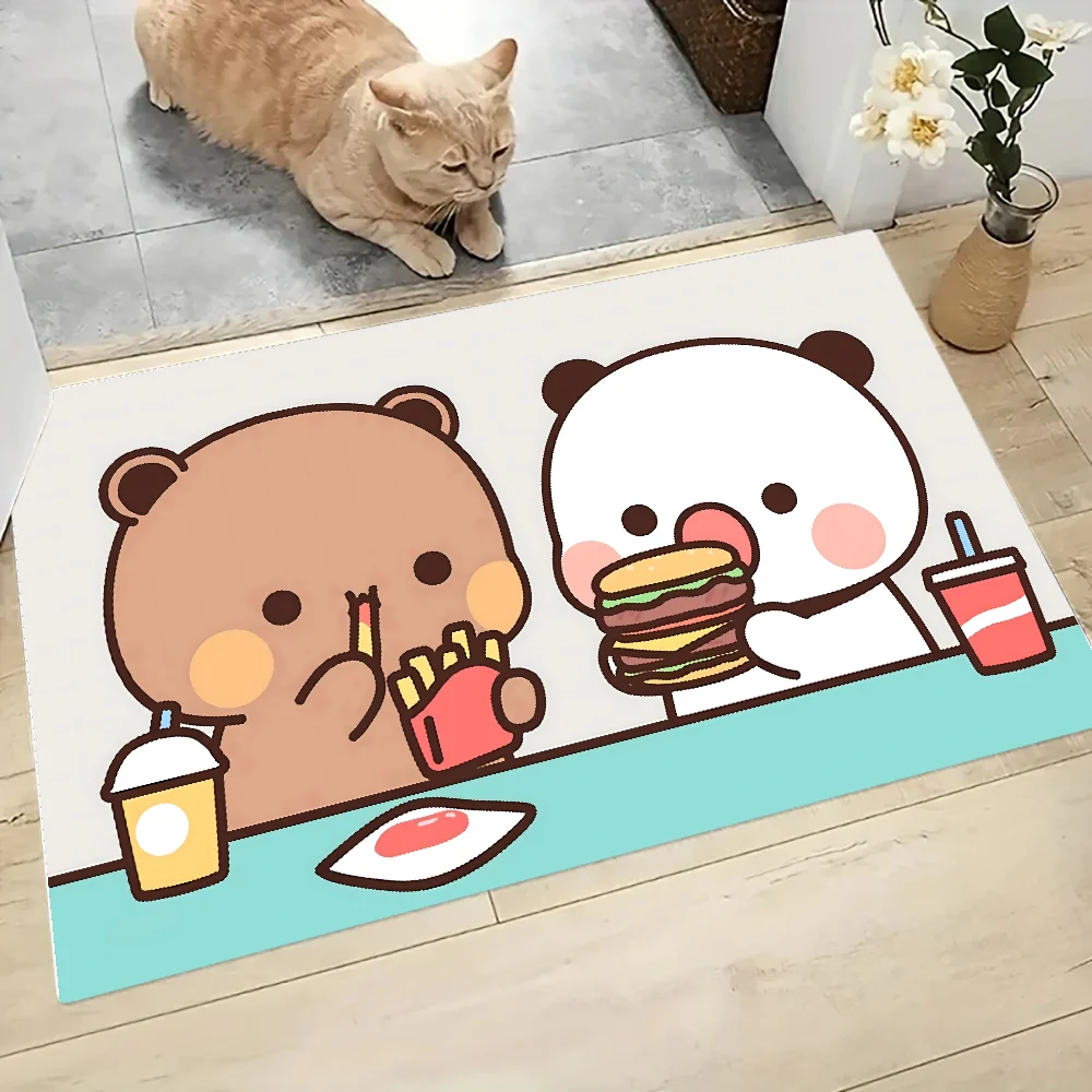 Dudu And Bubu Floor Mat Graphic Printed Flannel Doormats for Bathroom Kitchen Entrance Carpet Home Decor